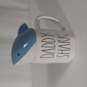 Rae Dunn Daddy Shark Mug with Mug Topper